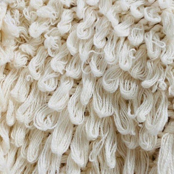 Loopy Knit Cardigan Open Front Shaggy Fringe Sweater Jacket Ivory S - Picture 3 of 10